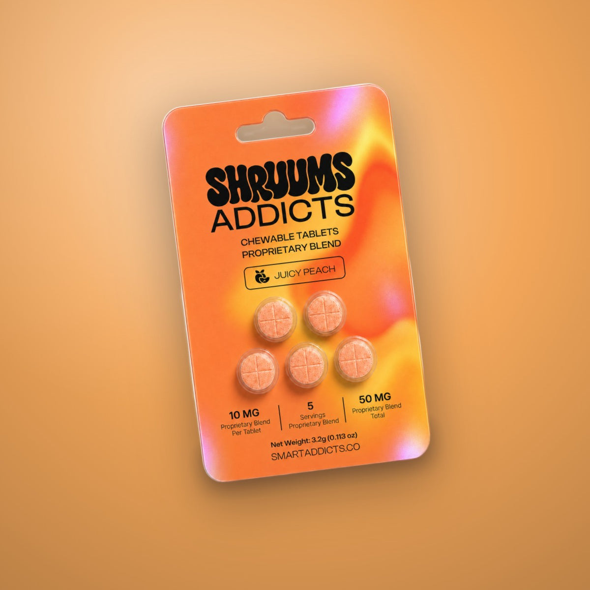 Juicy Peach Mushroom Chewable Tablets