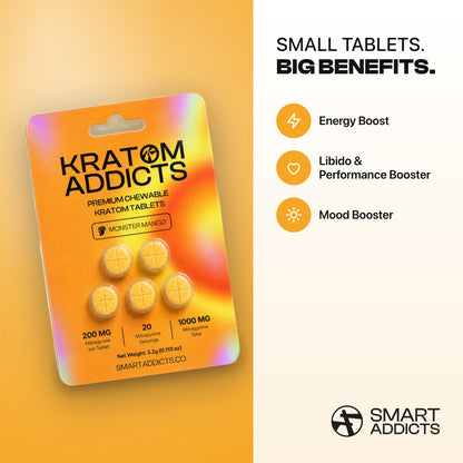 Monster Mango MIT Kratom Chewable Tablets