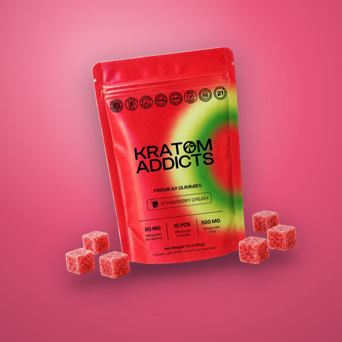 Strawberry Dream MIT Kratom Gummies