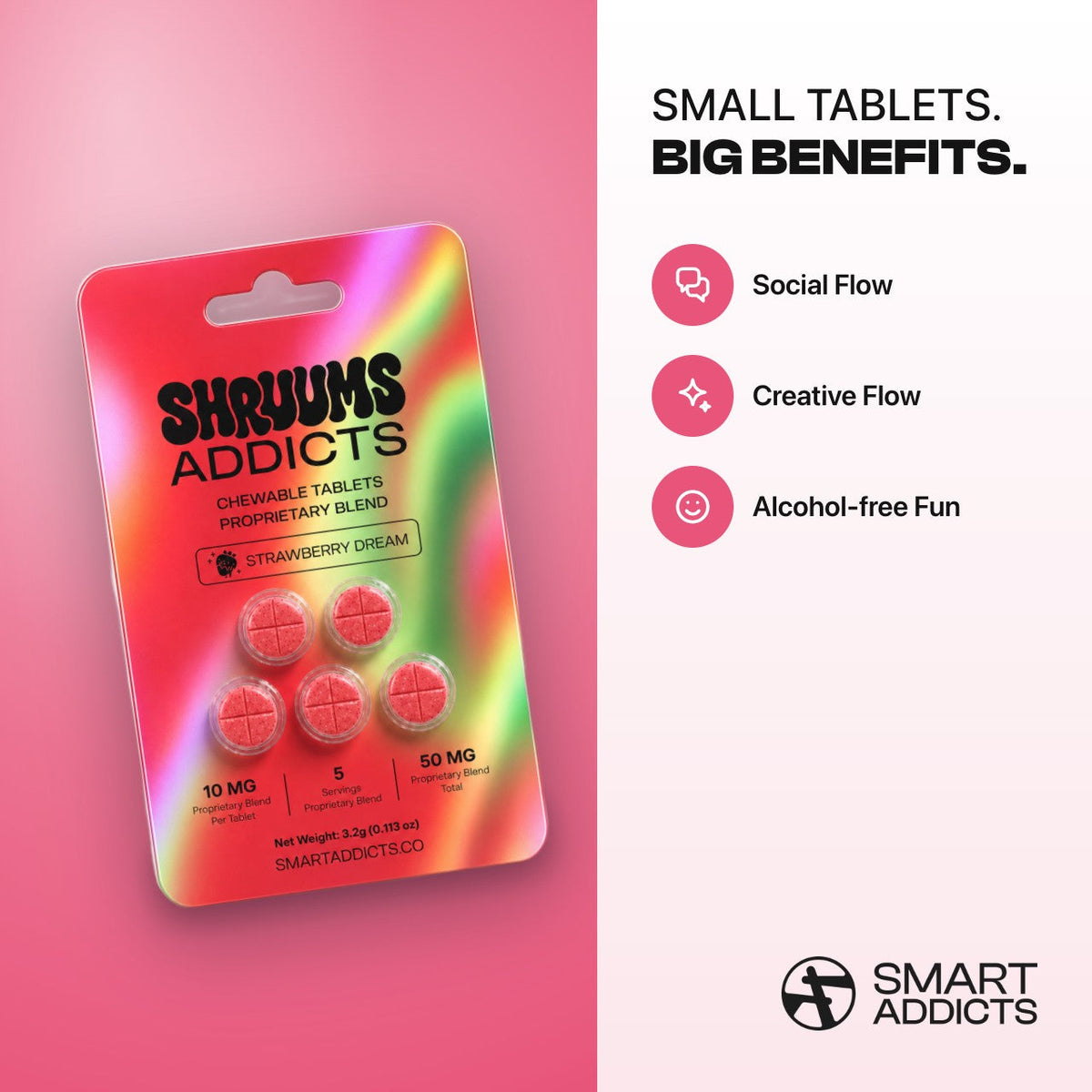 Strawberry Dream Mushroom Chewable Tablets
